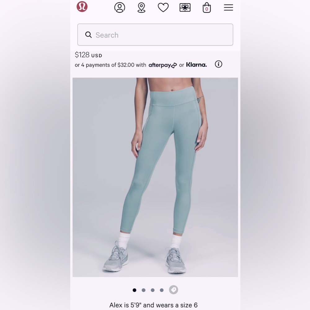 Lululemon Invigorate High Rise Tight 25” Like New Leggings Chambray